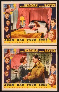 3p576 ADAM HAD FOUR SONS 2 LCs '41 Ingrid Bergman, Warner Baxter, sexy Susan Hayward!