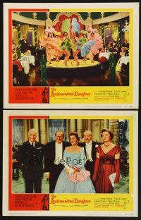 3p588 AMBASSADOR'S DAUGHTER 2 LCs '56 Olivia de Havilland, Adolphe Menjou, sexy dancers!