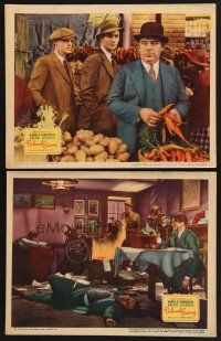 3p610 BELOVED ENEMY 2 LCs '36 Brian Aherne & Jerome Cowan stare at man buying carrots!