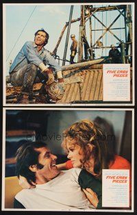 3p701 FIVE EASY PIECES 2 LCs '70 great close up of Jack Nicholson with Karen Black & on oil rig!
