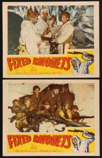 3p702 FIXED BAYONETS 2 LCs '51 Basehart, Evans & top cast with bazooka, directed by Sam Fuller!