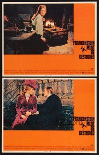 3p709 FRANKENSTEIN MUST BE DESTROYED 2 LCs '70 Simon Ward, pretty Veronica Carlson!