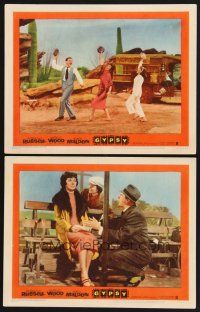3p732 GYPSY 2 LCs '62 Rosalind Russell & sexy Natalie Wood, Karl Malden!
