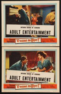 3p763 I WANT TO LIVE 2 LCs '58 Susan Hayward as Barbara Graham, a party girl convicted of murder!