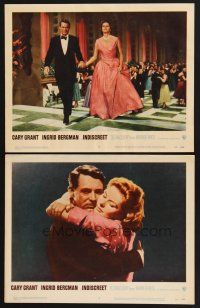 3p765 INDISCREET 2 LCs '58 Cary Grant in tuxedo with Ingrid Bergman at ball & romantic close-up!