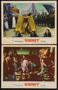 3p782 KISMET 2 LCs '56 Howard Keel, sexy Dolores Gray extols the delights of Bagdad!