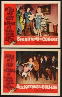 3p886 SEX KITTENS GO TO COLLEGE 2 LCs '60 wacky image of sexy Mamie Van Doren dancing with chimp!