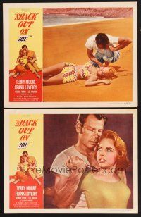 3p887 SHACK OUT ON 101 2 LCs '56 Lee Marvin w/knife & sexy Terry Moore!