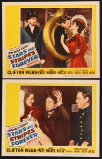 3p922 STARS & STRIPES FOREVER 2 LCs '53 Clifton Webb as Sousa, Robert Wagner, Debra Paget!