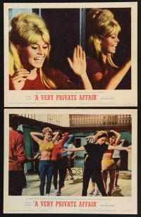 3p976 VERY PRIVATE AFFAIR 2 LCs '62 Louis Malle's Vie Privee, super c/u of sexiest Brigitte Bardot!