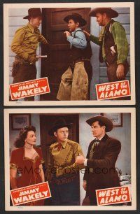 3p984 WEST OF THE ALAMO 2 LCs '46 Jimmy Wakely, Lee 'Lasses' White, Iris Clive!