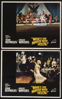 3p985 WHAT'S THE MATTER WITH HELEN 2 LCs '71 Debbie Reynolds dancing with man in tuxedo!