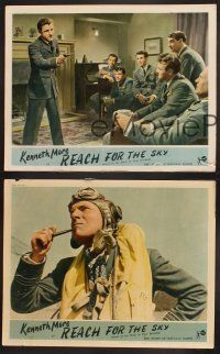 3p475 REACH FOR THE SKY 3 English LCs '57 great images of Royal Air Force pilot Kenneth More!