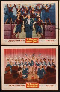 3p308 3 SAILORS & A GIRL 3 LCs '54 sexiest Jane Powell in skimpy outfit with Navy sailors!