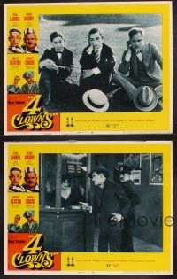 3p073 4 CLOWNS 4 LCs '70 Stan Laurel & Oliver Hardy, Buster Keaton, Charley Chase!