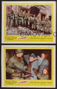 3p318 ATTACK 3 LCs '56 Robert Aldrich, WWII soldiers Jack Palance & Richard Jaeckel!