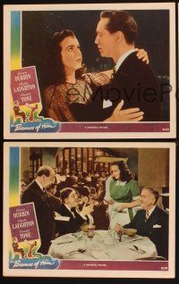 3p323 BECAUSE OF HIM 3 LCs '45 Deanna Durbin, Franchot Tone & Charles Laughton!