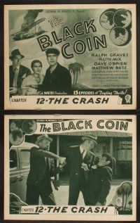 3p011 BLACK COIN 8 chapter 12 LCs '36 Ralph Graves, Ruth Mix, O'Brien, serial, The Crash!