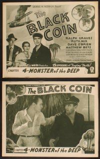 3p007 BLACK COIN 8 chapter 4 LCs '36 Ralph Graves, Ruth Mix, O'Brien, serial, Monster of the Deep!