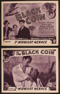 3p010 BLACK COIN 8 chapter 7 LCs '36 Ralph Graves, Ruth Mix, O'Brien, serial, Midnight Menace!