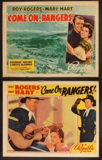 3p016 COME ON RANGERS 8 LCs '38 cool images of singing soldier Roy Rogers & pretty Mary Hart!