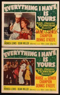3p362 EVERYTHING I HAVE IS YOURS 3 LCs '52 great images of Marge & Gower Champion dancing!