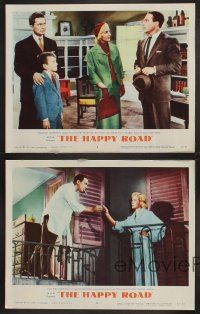 3p153 HAPPY ROAD 4 LCs '57 Gene Kelly directs & stars w/pretty Barbara Laage & Michael Redgrave!