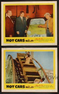 3p163 HOT CARS 4 LCs '56 John Bromfield, rollercoaster, sexy Joi Lansing, a red-hot racket!