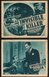 3p026 INVISIBLE KILLER 8 LCs '39 Grace Bradley, Roland Drew, cool mystery images!