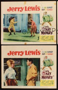 3p404 IT'S ONLY MONEY 3 LCs '62 wacky private eye Jerry Lewis, sexy Joan O'Brien!
