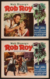 3p245 ROB ROY 4 LCs '54 Disney, Glynis Johns, Richard Todd as The Scottish Highland Rogue!