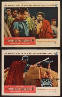 3p257 SILVER CHALICE 4 LCs '55 Jack Palance, Virginia Mayo, Paul Newman attacked in his 1st movie!