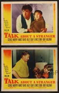 3p272 TALK ABOUT A STRANGER 4 LCs '52 George Murphy, Billy Gray, Lewis Stone, chilling film noir!