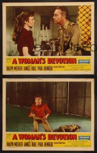 3p560 WOMAN'S DEVOTION 3 LCs '56 Paul Henreid's Battle Shock, Ralph Meeker, Janice Rule!