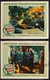 3p304 YOUNG LIONS 4 LCs '58 Nazi Marlon Brando, Dean Martin & Montgomery Clift!