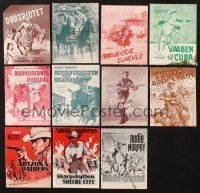3r020 LOT OF 11 AUDIE MURPHY DANISH PROGRAMS '50 - '65 lots of different cowboy images & art!
