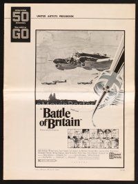 3r196 BATTLE OF BRITAIN pressbook '69 all-star cast in historical World War II battle!