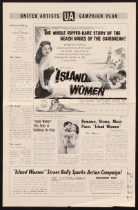 3r232 ISLAND WOMEN pressbook '58 voodoo, vice & violence, sexy tropical wild-wanton Marie Windsor!