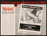 3r244 MARLOWE pressbook '69 sexy Sharon Farrell's legs & James Garner with booze and gun in hands!