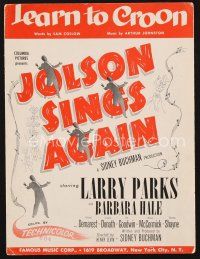 3r155 JOLSON SINGS AGAIN sheet music '49 Learn to Croon by Sam Coslow & Arthur Johnston!