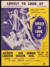 3r160 LOVELY TO LOOK AT sheet music '52 sexy Ann Miller, wacky Red Skelton, Lovely To Look At!