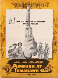 3r192 AMBUSH AT TOMAHAWK GAP pressbook '53 John Hodiak, John Derek, one man against the West!