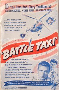 3r197 BATTLE TAXI pressbook '55 Sterling Hayden, Arthur Franz, art of helicopter rescue!