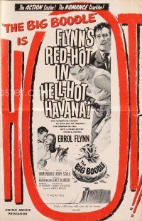 3r201 BIG BOODLE pressbook '57 Errol Flynn red-hot in Havana Cuba with sexy Rossana Rory!