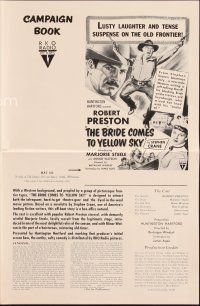 3r208 BRIDE COMES TO YELLOW SKY pressbook '52 Robert Preston, Marjorie Steele, Stephen Crane