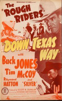 3r219 DOWN TEXAS WAY pressbook '42 Rough Riders Buck Jones, Tim McCoy & Raymond Hatton!