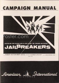 3r234 JAILBREAKERS pressbook '59 Robert Hutton & Mary Castle, AIP prison escape classic!