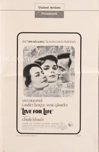 3r239 LIVE FOR LIFE pressbook '68 Claude Lelouch, Yves Montand, Candice Bergen, Annie Girardot