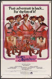 3s008 5th MUSKETEER 1sh '79 great art of Sylvia Kristel, Lloyd Bridges & others by C.W. Taylor!