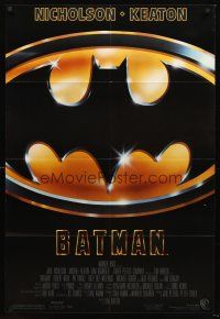 3s057 BATMAN 1sh '89 Michael Keaton, Jack Nicholson, directed by Tim Burton!